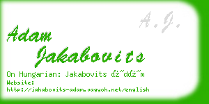 adam jakabovits business card